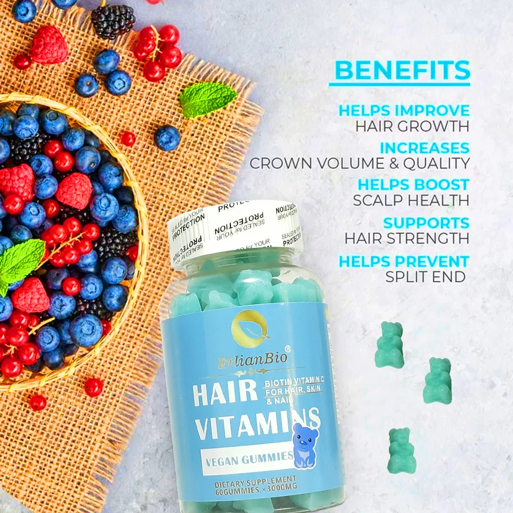 Oem Healthcare Supplement Biotin Gummy Hair Nail And Skin Vitamins That Helps Your Hair Grow 3348