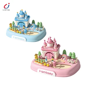 Chengji Magnet House Construction Play Set Simulation Princess Castle Cute Baby Girls Toys and Accessories Doll House