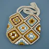 colorful Brown and blue single-shoulder bag