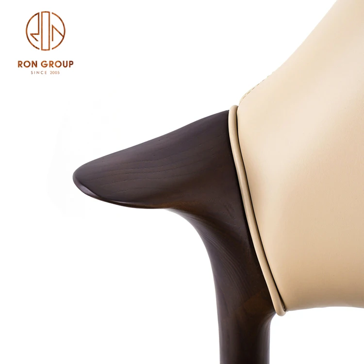 Factory Direct Sale Modern Fashion Popular Commercial Restaurant Furniture High-Class Solid Ash Wood Soft Cover Dining Chairs