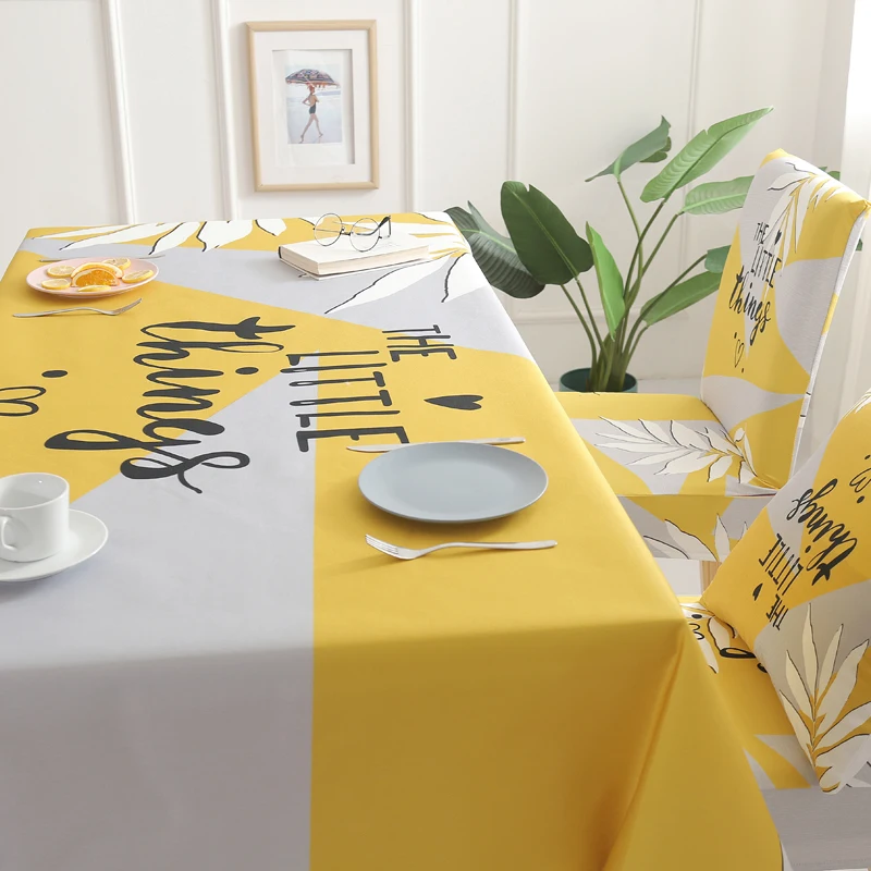TC327B Home square Toalha De Mesa Table Cloth Custom Waterproof Table Cloths Cotton Linen