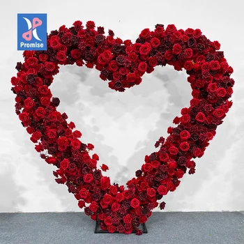 Promise New Design Heart Shape Artificial Flower Arch for Wedding Backdrop Decoration Wedding Arch