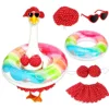 new style red polka-dot 5-piece bikini set