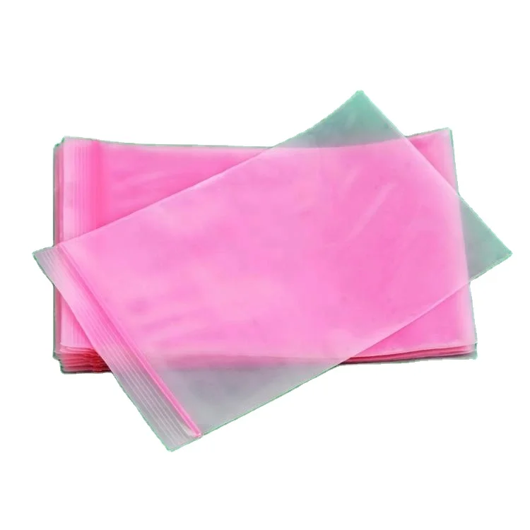 4 x 8 4 mil Pink Anti-Static Zipper Bag, 1000 per Case