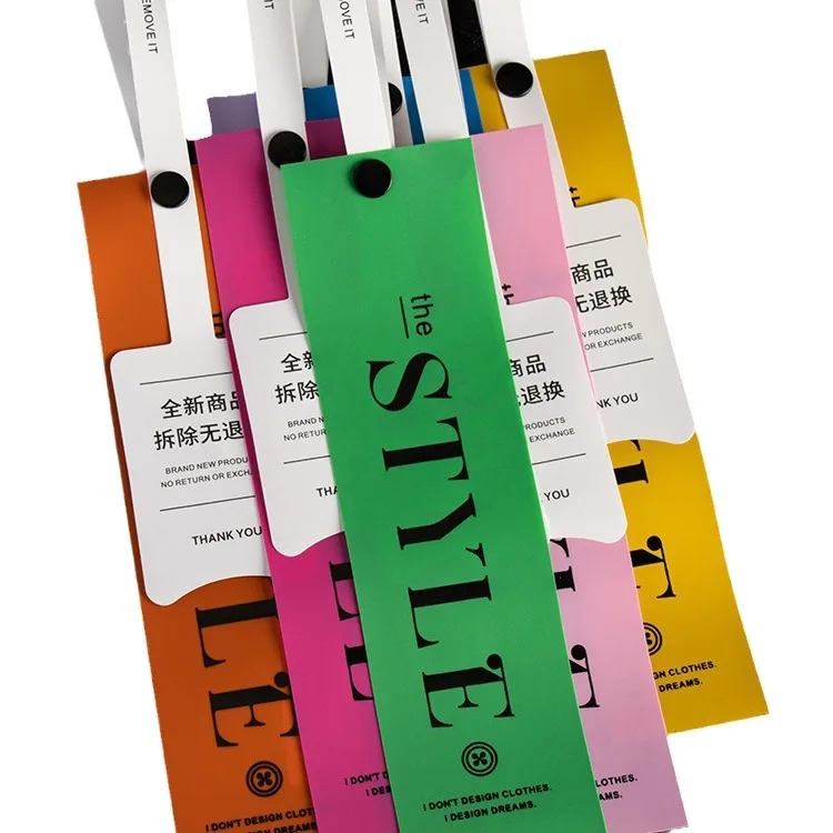 High Quality Custom Soft Logo Printing Label Hang Tag for Clothing Private Hangtag Garment