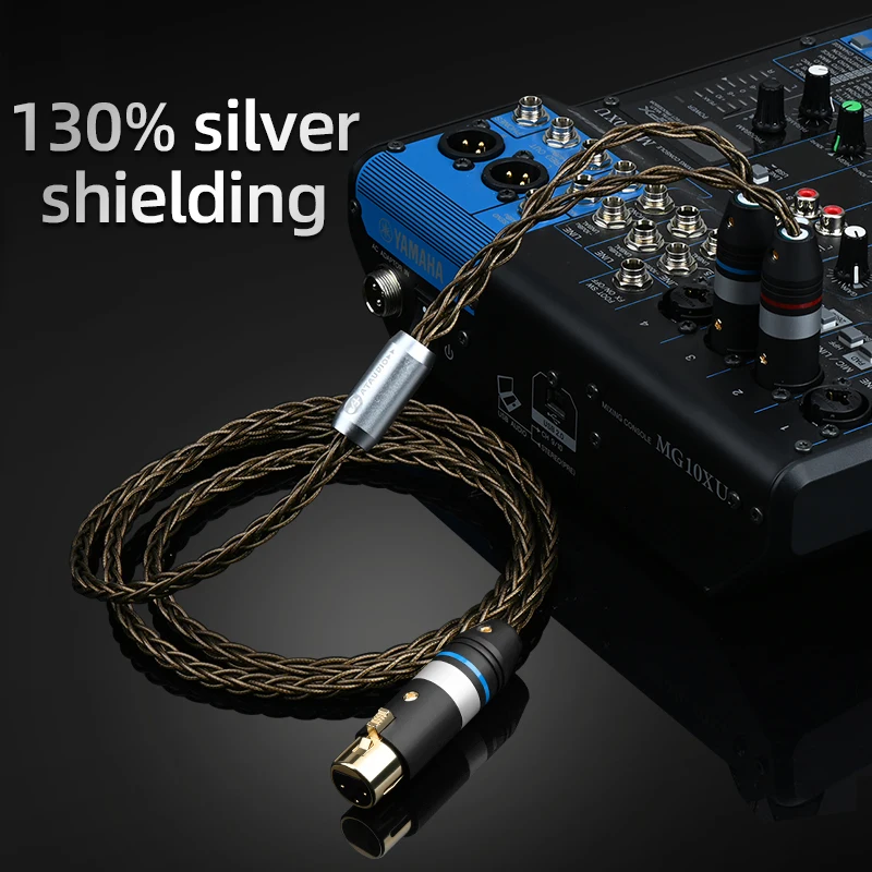 HifiXLR-2XLRケーブルOcc銀メッキ高品質XLRスプリッターYXLRオーディオ