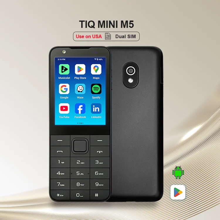 TIQ MINI M5 Only Use in US Dual SIM Card Touch Screen Keyboard Phone 3+32GB Google Play MTK6761 Mobile Phone Android 13