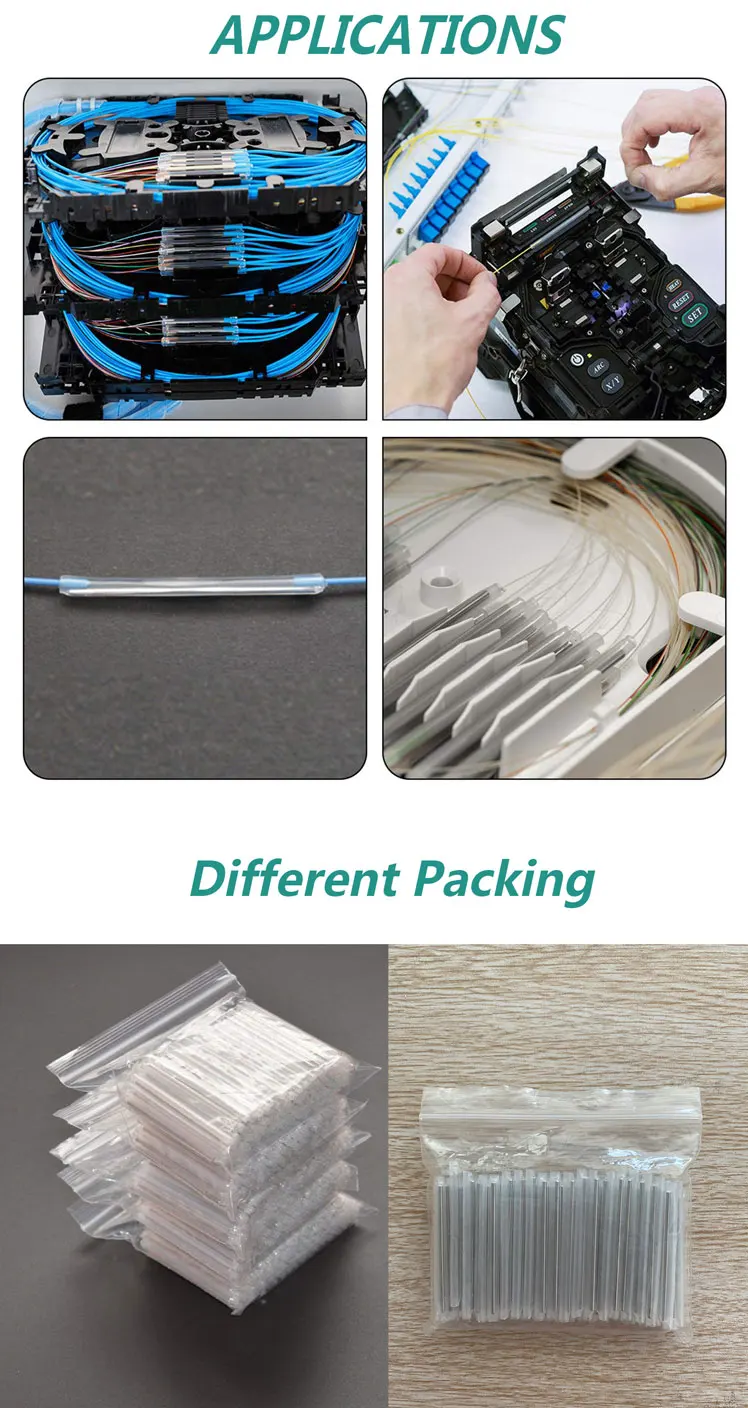 DEEM Best price free sample clear color fiber optic fusion splice protection sleeves