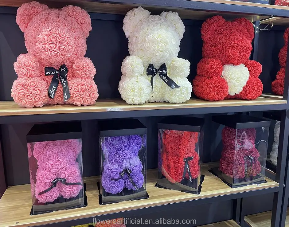Wholesale Popular Valentine's Day Girlfriend Gift Small Rose Bear Foam ...