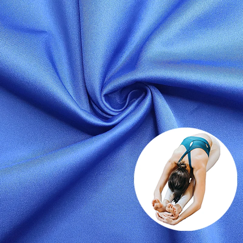 Soft 78 Polyester 22 Spandex 4 Way Stretch Sport Knit Interlock Fabric for Yogawear Leggings