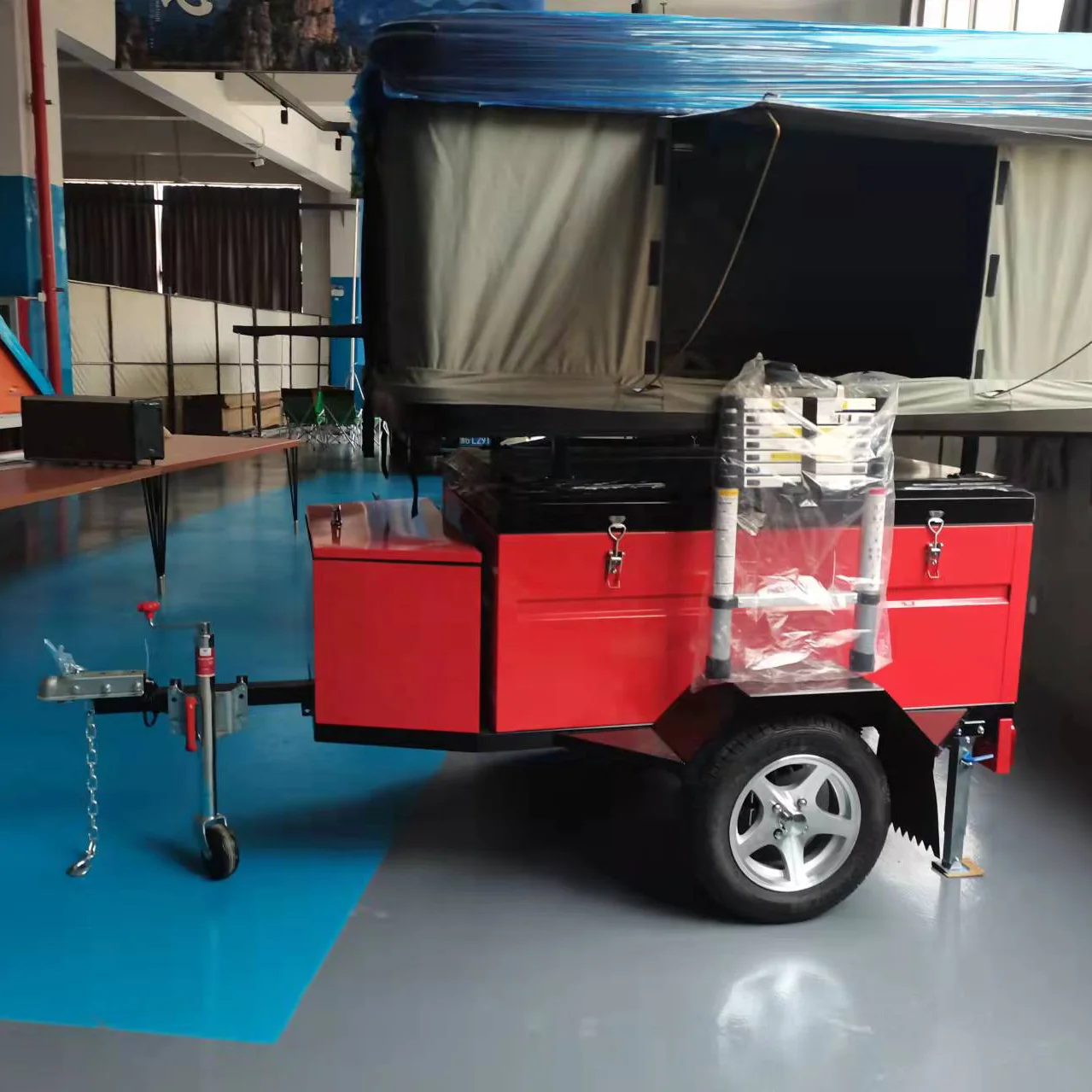 Jiifeoo Vehicle Transport Trailer Small Cargo Trailer for Car Small Road Camping Trailer