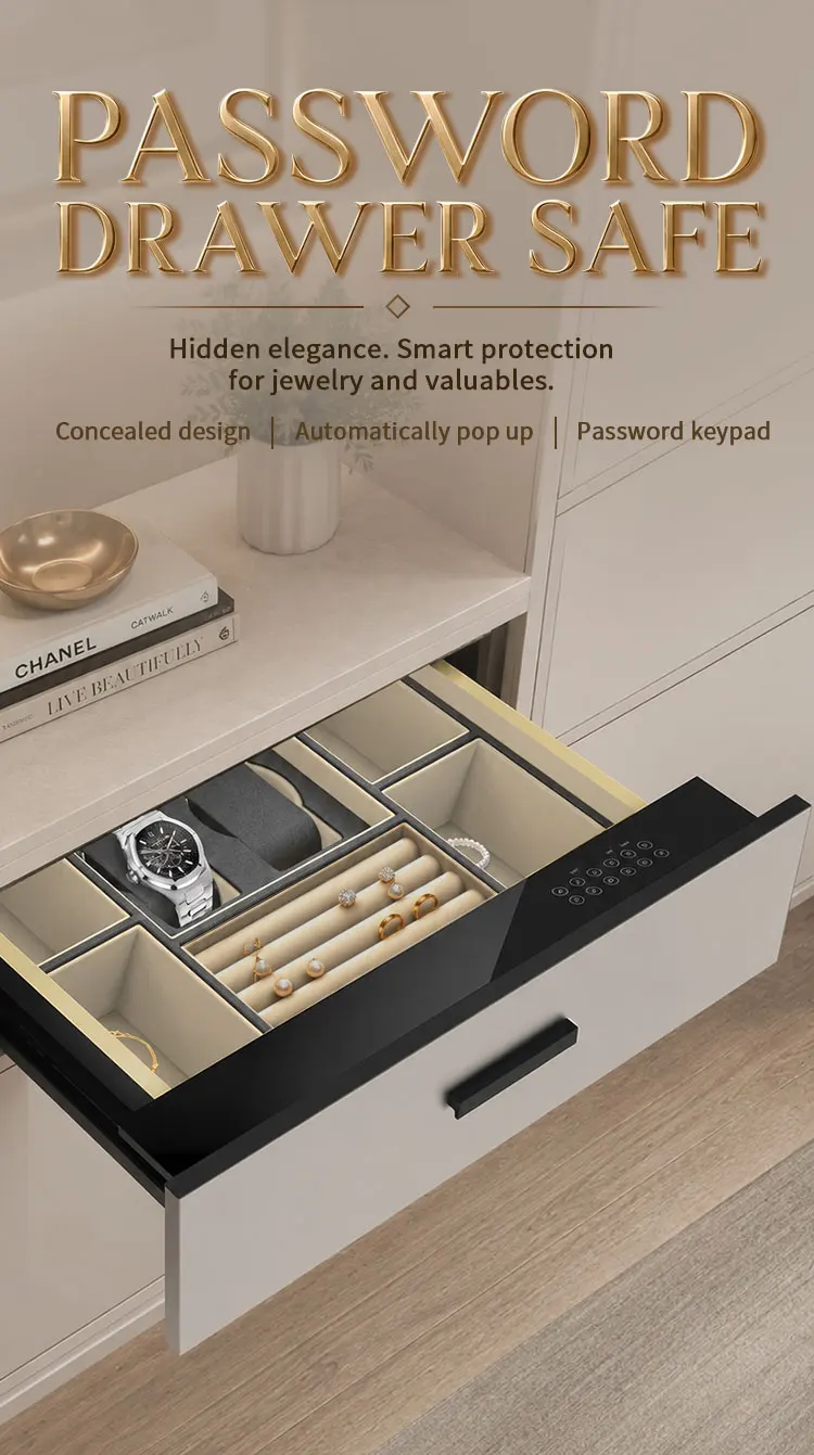product ceqsafe smart high end home hidden small furniture drawer safety box money safe box fingerprint  digital lock safe steel rohs-9