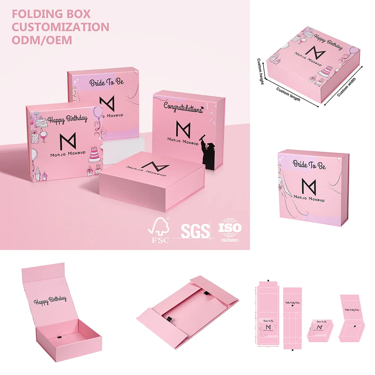 맞춤형 종이 포장 기프트 박스, 접이식 자석 기프트 박스(디자인 및 인쇄 맞춤 가능)