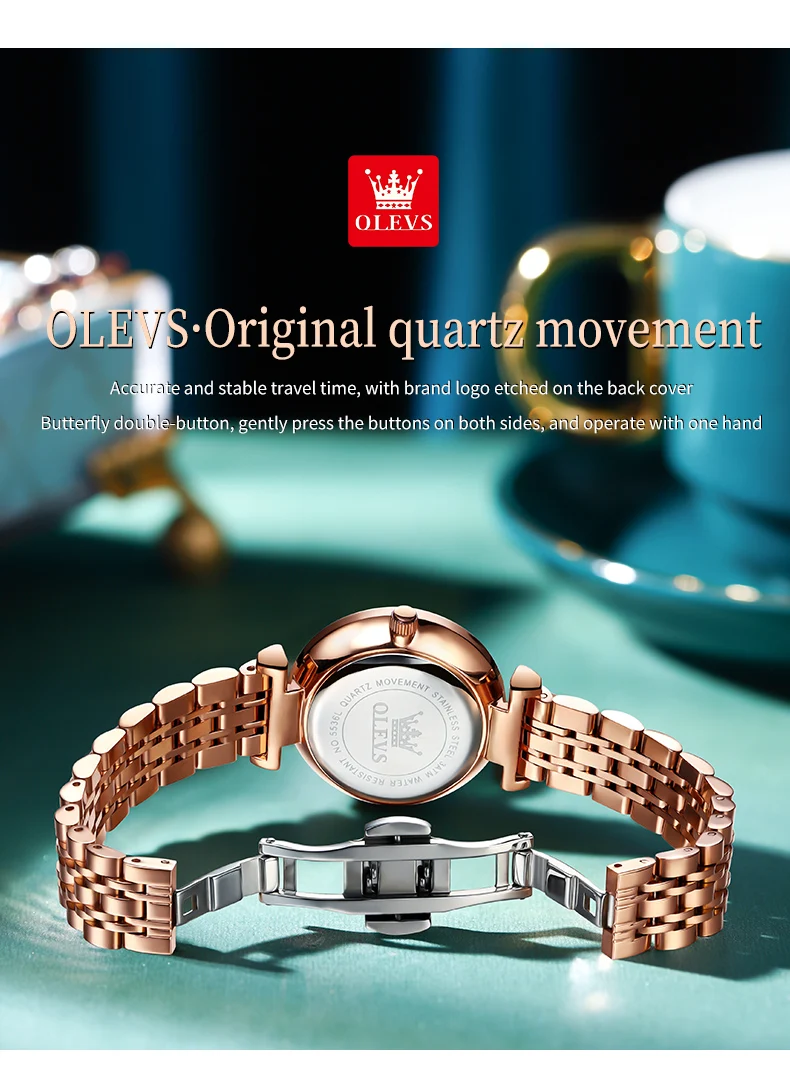 OLEVS 5536 Fashion Elegant Fancy Famous Designer Waterproof Stainless Steel Female Wrist Luxury Brand Ladies Quartz Women Watch