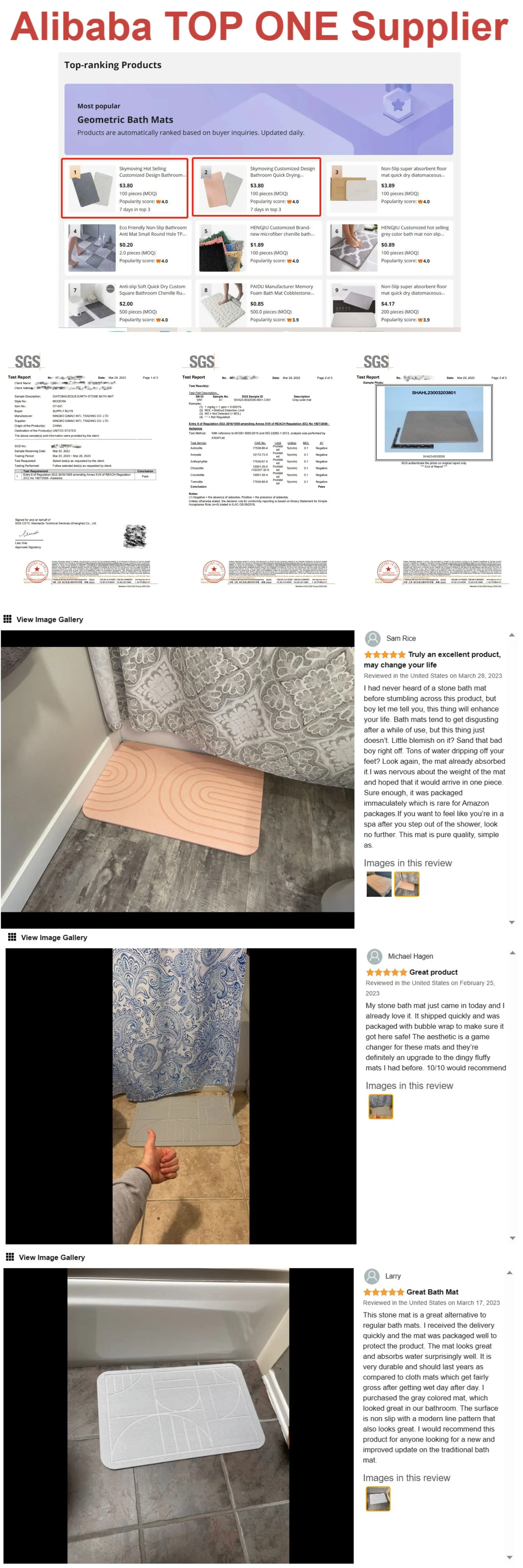 Skymoving New Engrave Design Easy To Clean Diatomaceous Earth Bath Mat