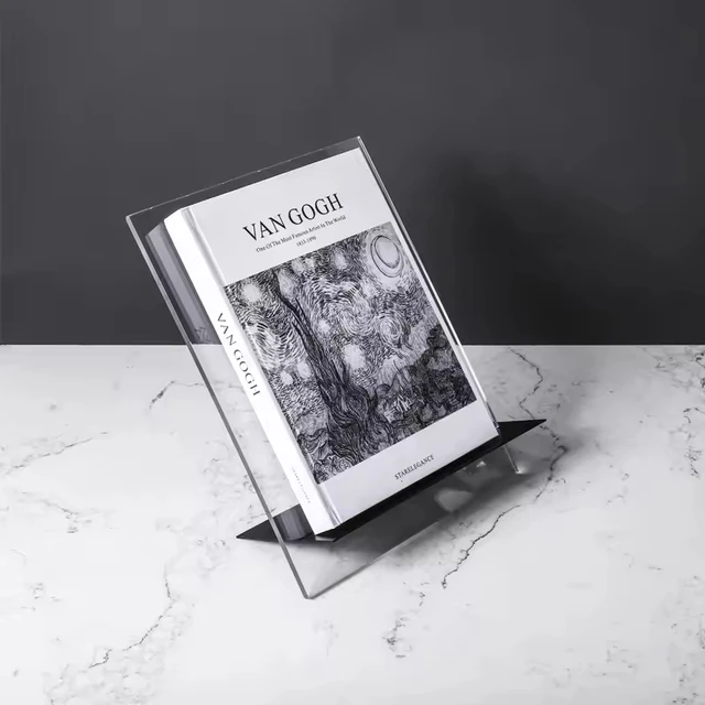 Manufacture Price Modern Luxury Desktop Decoration Ornaments Acrylic Bookshelf Display Stand Storage Rack