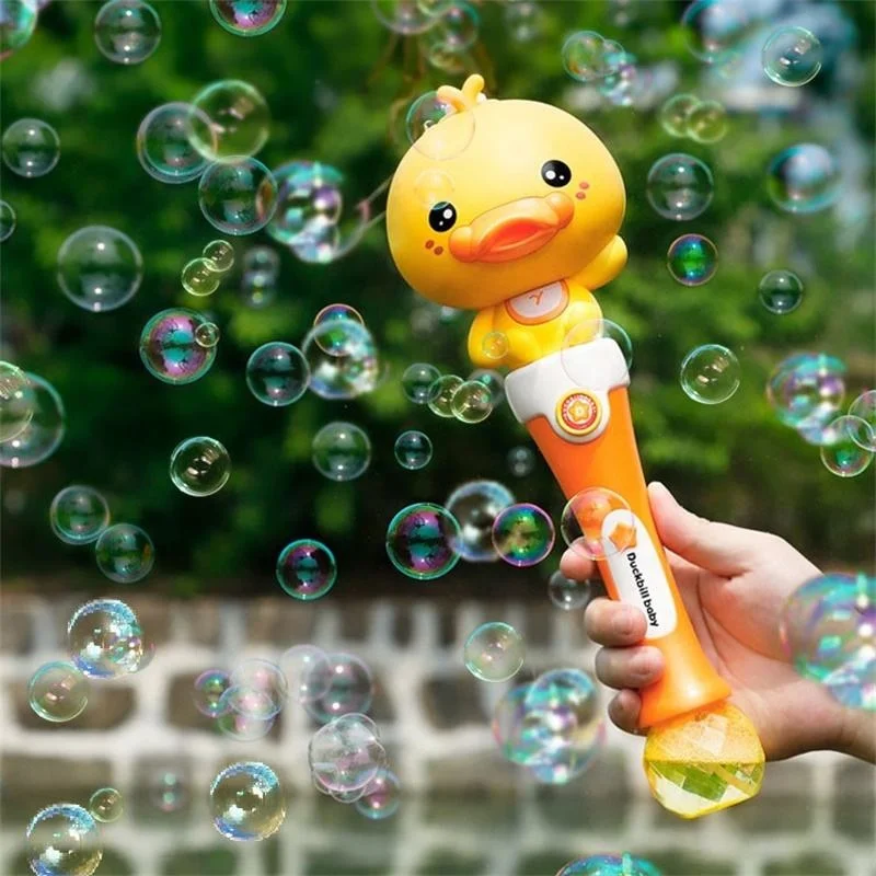 Совершенно новый пистолет-воздуходувка для пузырей Для TikTok Maker мультяшный Утконос Детская уличная упаковка пластиковая пузырьковая палочка