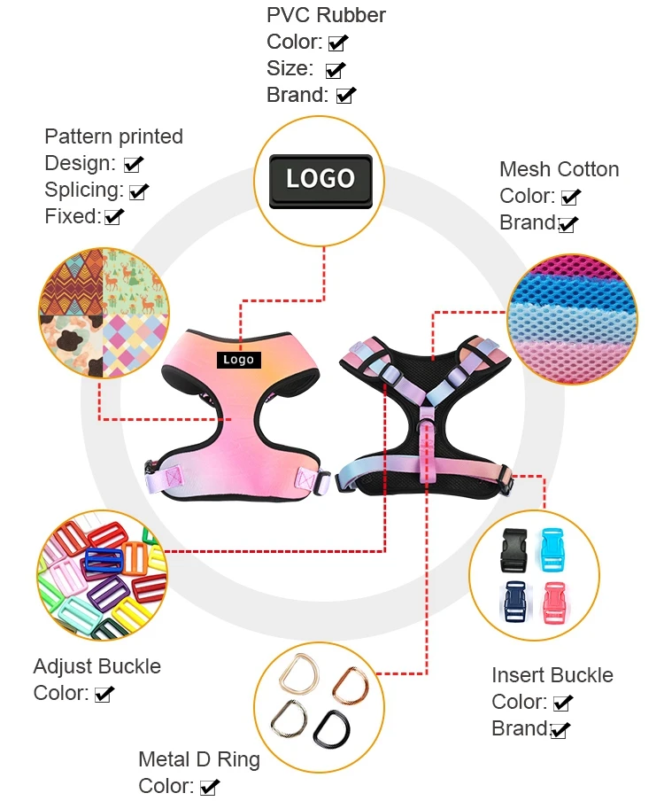 Manufacturers Oem Odm Adjustable Luxury Large Dog Leash And Harness Set