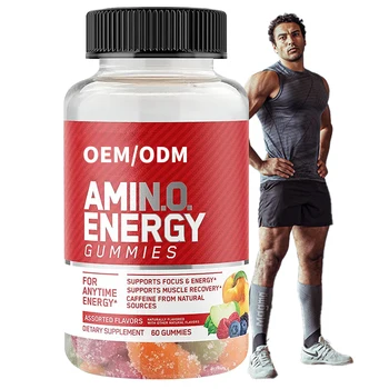 2024 New Product OEM Energy Supplement Support Muscle Recovery Amino Acid Supplement Build Endurance Amino Acid Energy Gummies