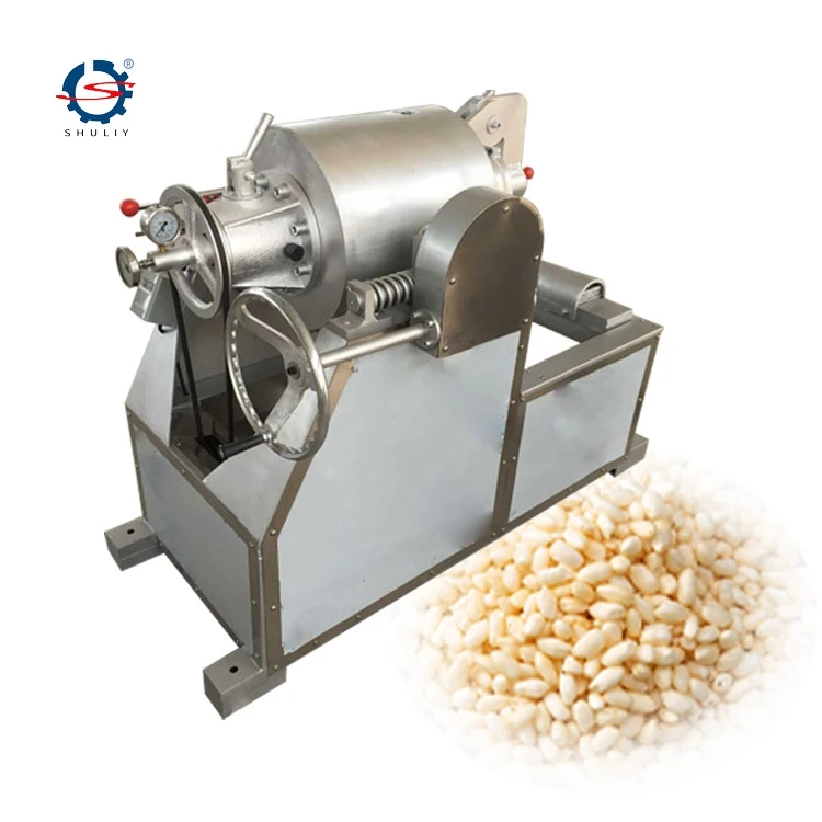 Air Flow Type Puffed Food Making Machine Buckwheat Puffed Bulking Machine Rice Steam Puffing Machine