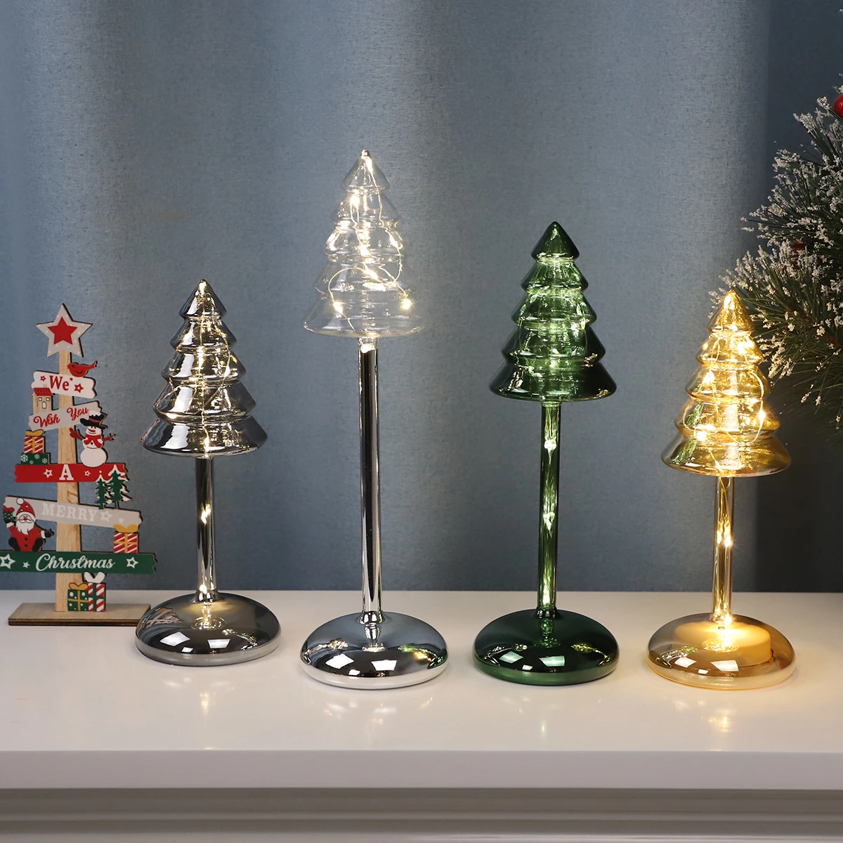 High-value creativity ingenious design Christmas crystal amazing tree shaped other decoration with tall pole for sale