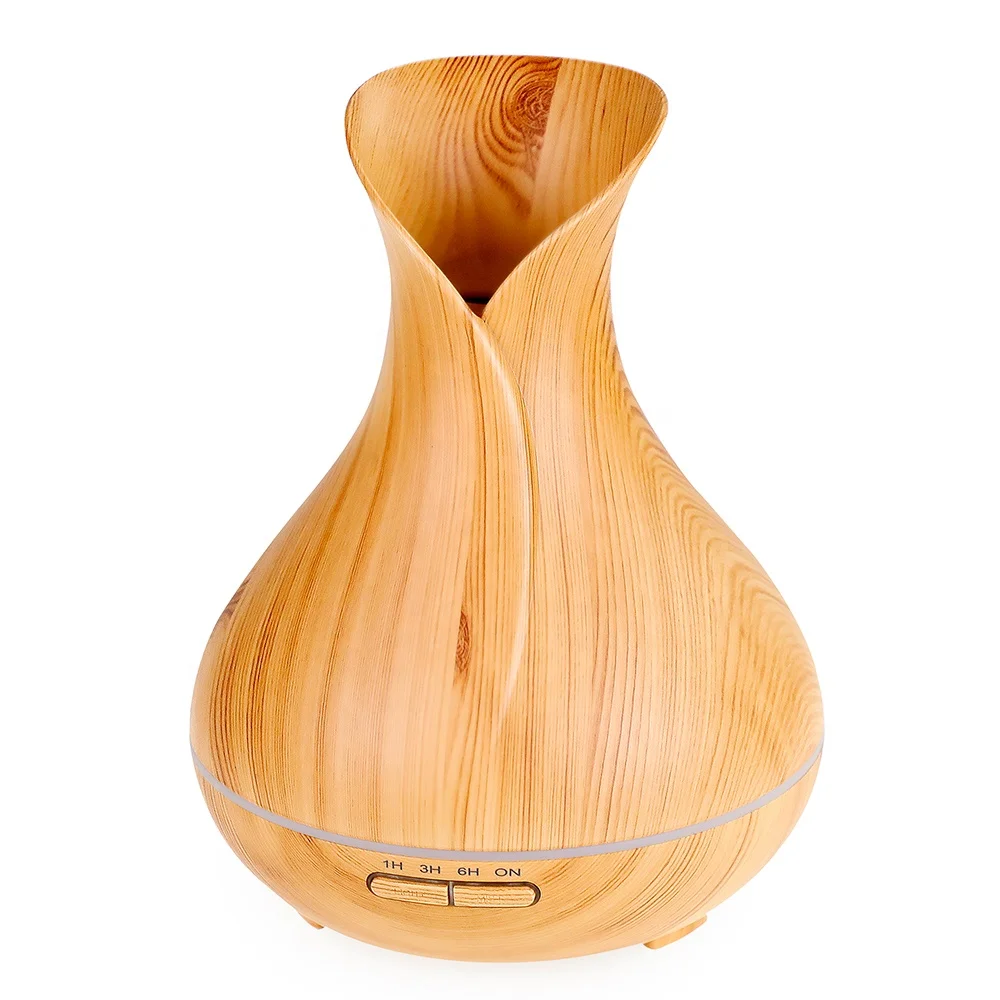 Спа аромадиффузор. 550ml Aromatherapy Essential Oil Diffuser Wood Grain Remote Control Ultrasonic Air Humidifier with 7 Colors Light. Woody aromatic.