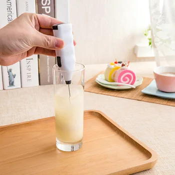 Fully Automatic Mini Electric Coffee Stirrer Handheld Cream Whisk with Battery Powered Plastic Housing Portable Blender