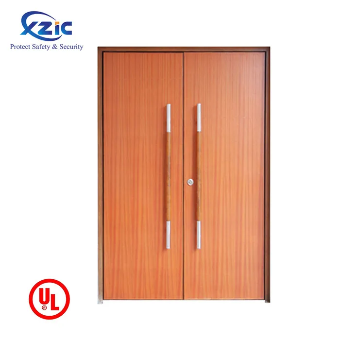 Double Leaf UL Listed 45 Min Fire Rated Wooden Exit Door For School ...