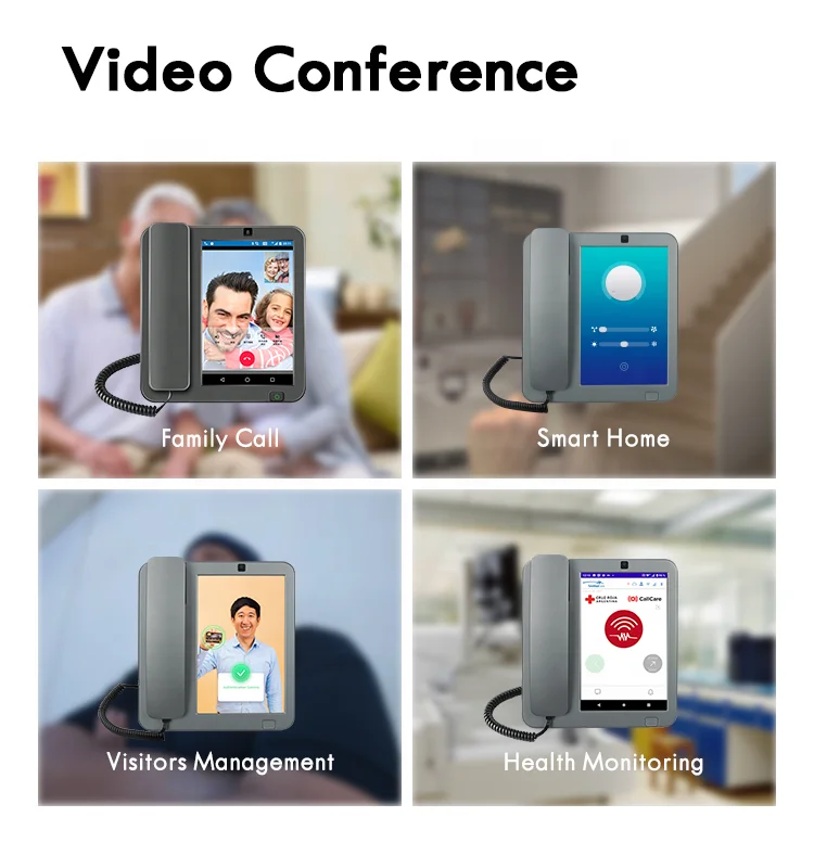 2024 OEM ODM  Large Screen 4G Volte Fixed Desktop WiFi Hotspot HD Video Wireless Phone Cordless Smart Android Telephone