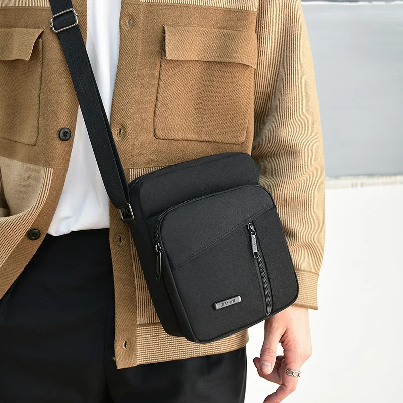 Men's Business Multi-layer Zipper Diagonal Bag Simple Lightweight ...