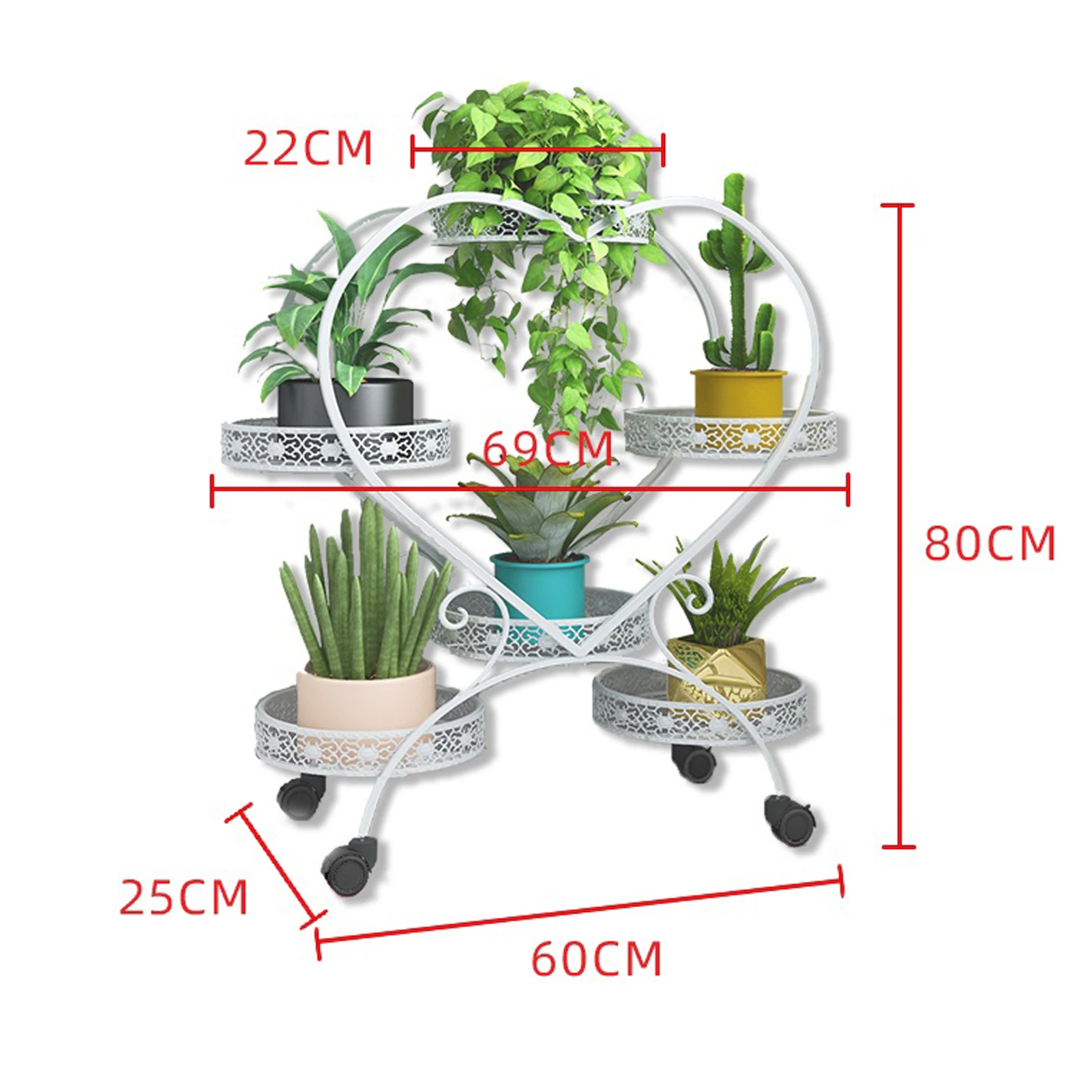 Supporto Per Piante Metallico 6 Livelli Pieghevole | Nero, Angolare Per Balcone E Giardino - 5