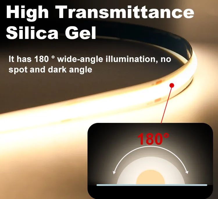 480 Leds 2700K 1100LM COB LED Strip Lights 5M/ Roll Waterproof Flexible Led Strip 4