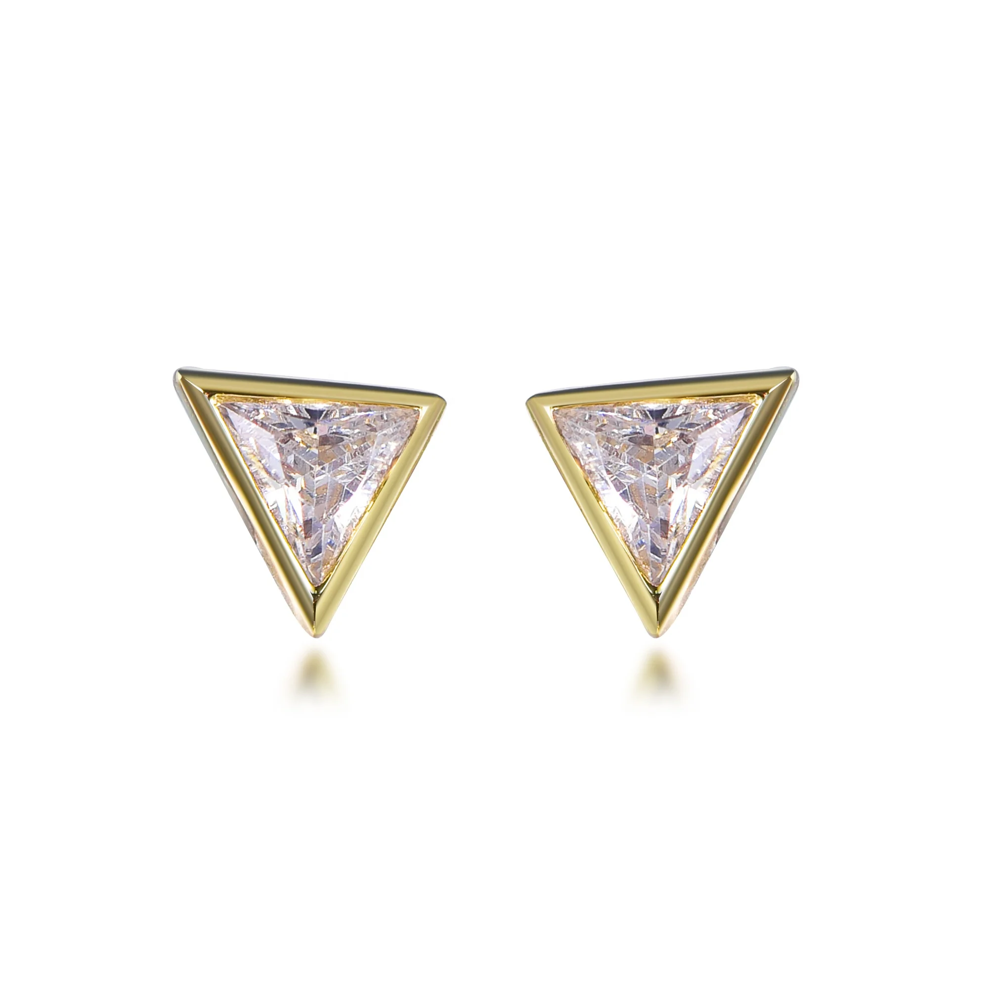 sterling silver earrings 925 triangle earring triangle cz sterling silver stud earring