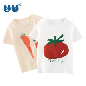 Cartoon Children Short Sleeve Girl White Tee Shirt 2021 Toddler Baby Cute Print Cotton T-Shirt