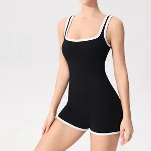 Women's Advanced Twist One-Piece Yoga Suit-Lightweight Seamless Spandex/Nylon Tight-Fitting Chest Cushion for Fitness Dance