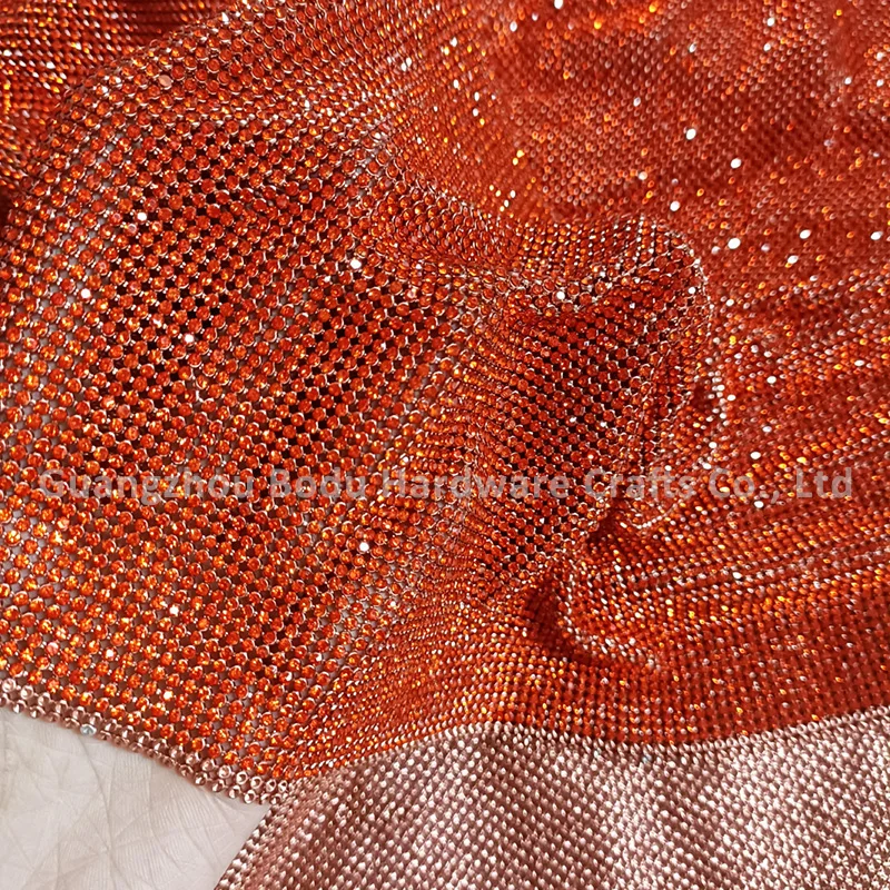Different Colors Shiny Luxury Crystal Mesh Fabric Metal Rhinestone Mesh for Cellphone Case Women Bags