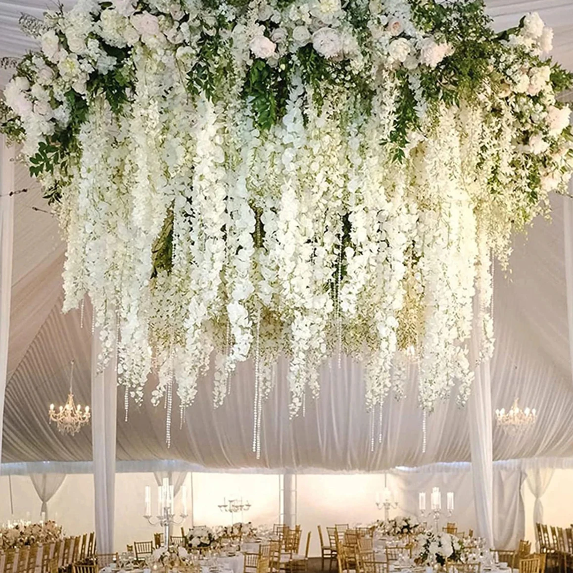 Artificial Wisteria Flowers for Ceiling Decor - Elegant & Durable