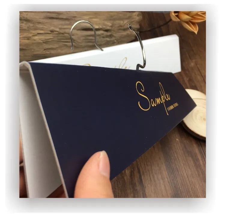 Recycled 35cm Custom Printed Textile Displaying Fabric Swatch Headers Cardboard Paper Hanger