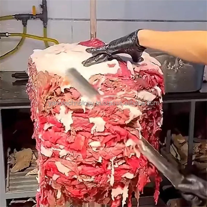 Fresh Meat Slicer Machine Commercial Pork Meat Cutting Machine Beef Slicer Lamb Pig Beef Skin Remover Slice Peel Cut Machine