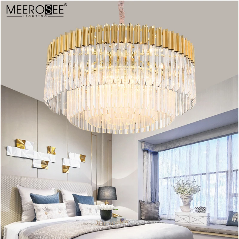 Meerosee Modern Custom Crystal Chandelier Hotel Lobby Decoration Luxury Project Big Size Chandelier Pendant Lamp MD86708