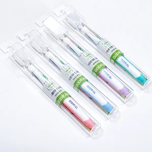 Hot Selling Biodegradable Disposable Adult Toothbrush Customizable Logo Soft Nylon Bristles Plastic Handle for Economical Home