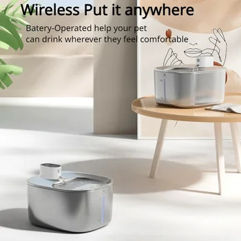 Alternative view of 4L Wireless Cat Water Fountain Automatic Drinking Fountain for Cats Dog Drinker Sensor Pet Water Dispenser Pet Accessories