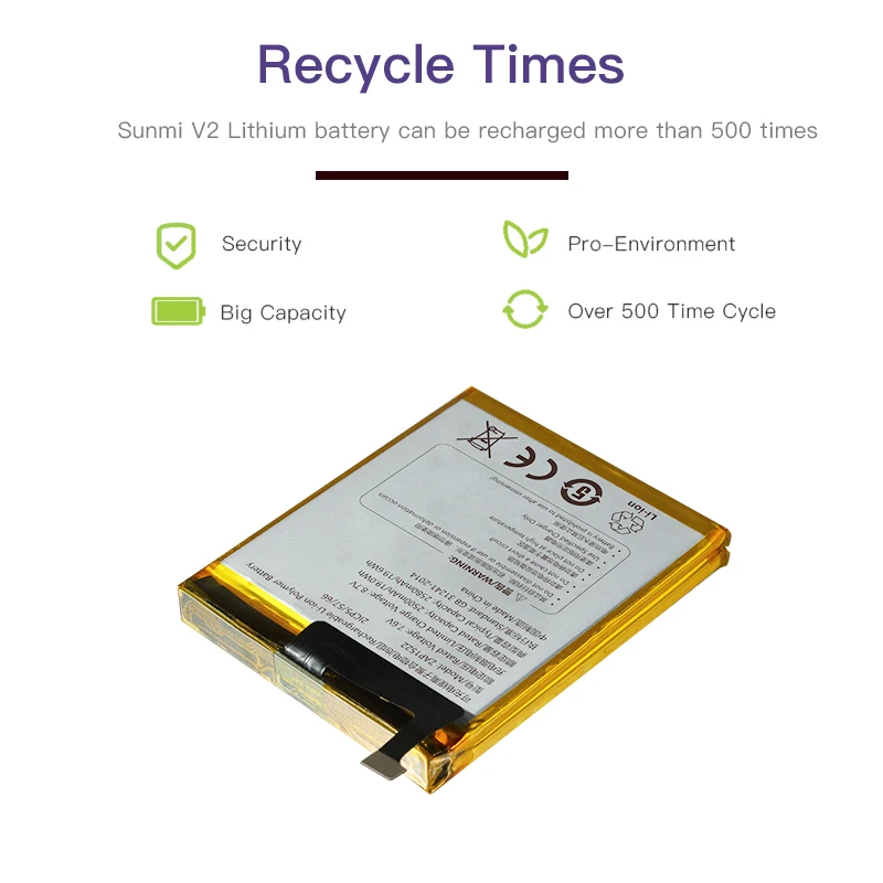 Запасная батарея OEM T5930 ZAP1522 для Sunmi V2 Pos-терминала 7 6 в 2500