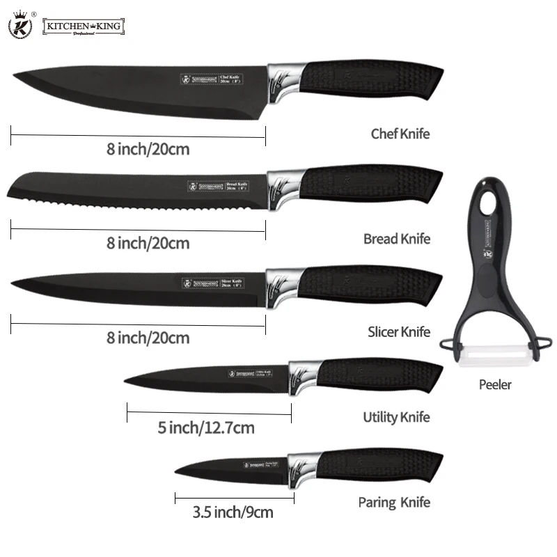 kitchen king 6 pcs black oxide