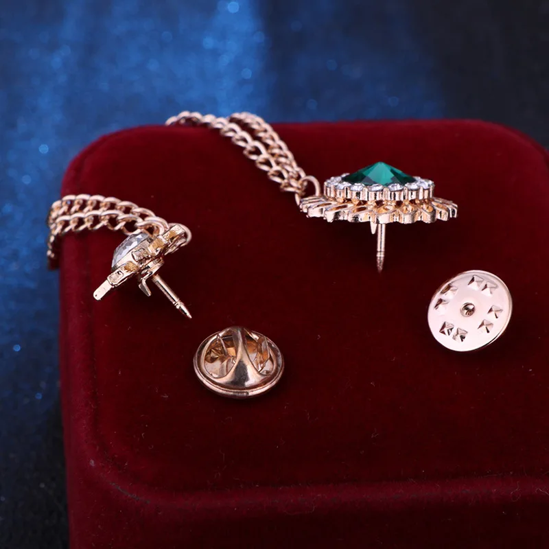 Men Suit High Quality Luxury Jewelry Fashion Lapel Pin Chain Brooches