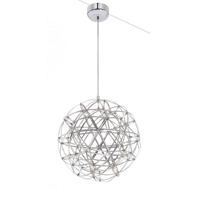 Large Nordic Silver Spark Modern Round Ball Chandelier Buy Ball