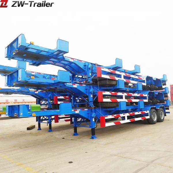 Container Chassis Frame Tri Axles Steel Container Chassis Frame Skeleton Semi Trailer JOST ...