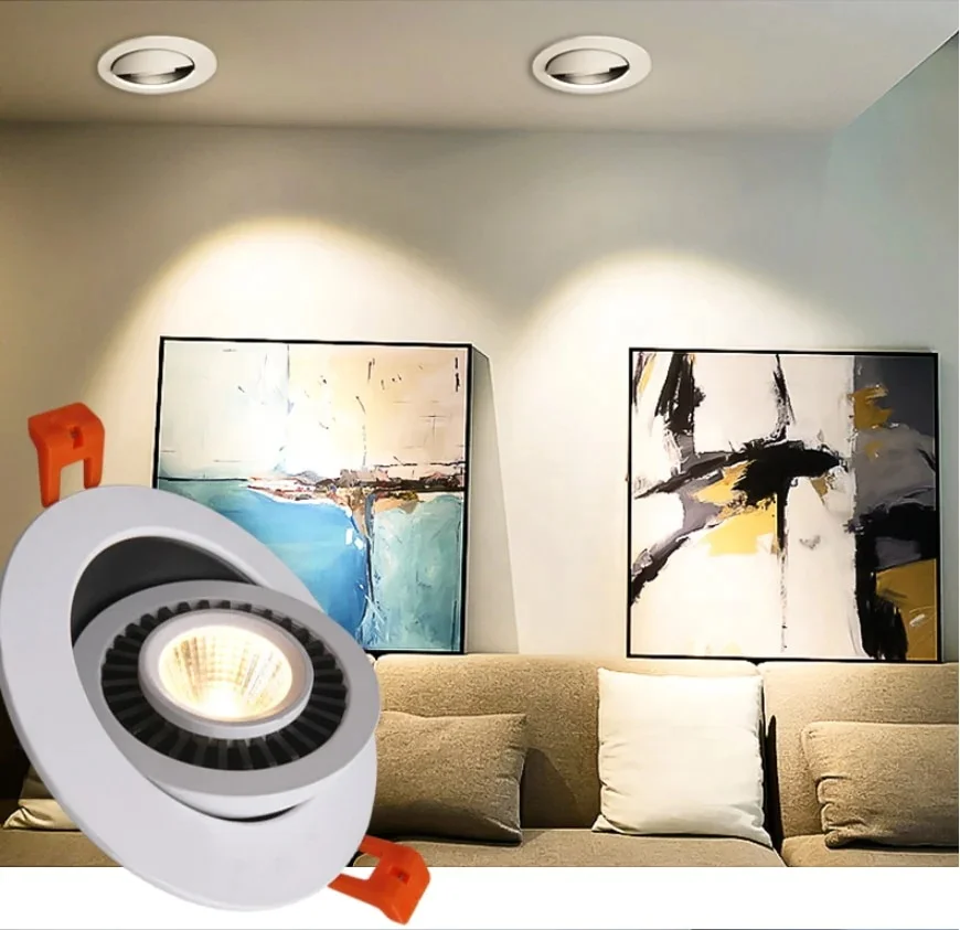 360 Degree Rotatable LED COB Recessed Downlight 15W Round LED Spotlight 220V Dimmable Led Ceiling Light for Living Room