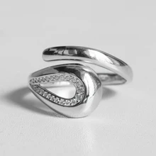 Carline Fashion 925 Sterling Silver Luxury Zircon Ring Multi Layer Gemstone Custom Fine Jewelry Adjustable Rings