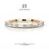 Emerald Cut Moissanite Half-Eternity Band